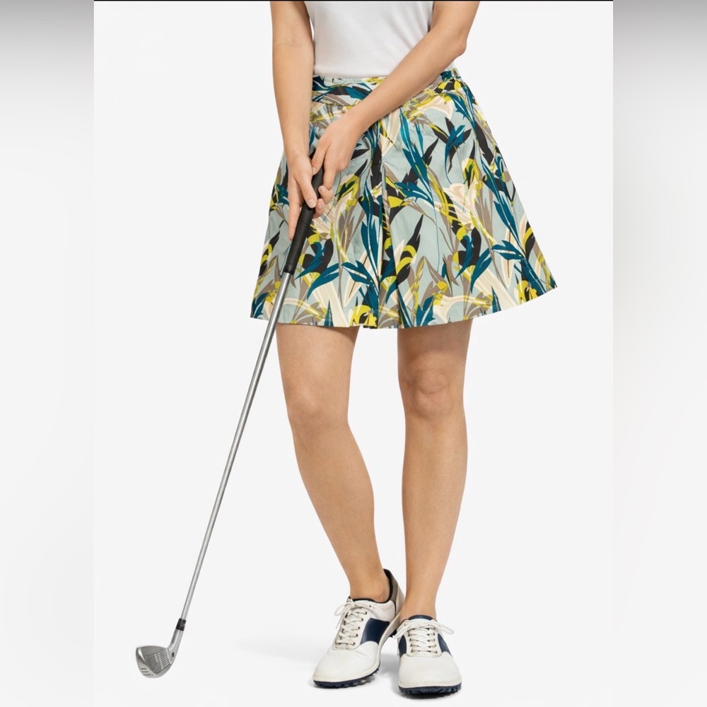 COPY - LIZGOLF Skort Size 14 Tropical Skirt with Shorts 2 Pockets 97% Cotton